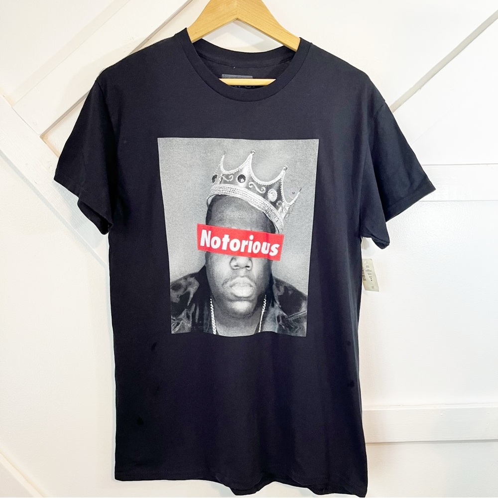 Brooklyn Mint Notorious B.I.G. Short Sleeve Black T-Shirt, Men's Medium